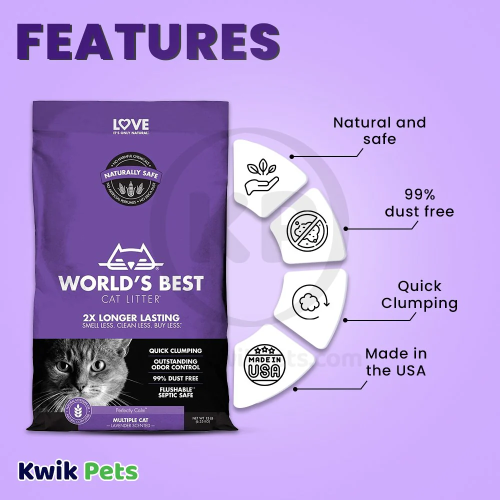 World's Best Cat Litter Multiple Cat Lavender Scented Formula 15-lb - Image 3