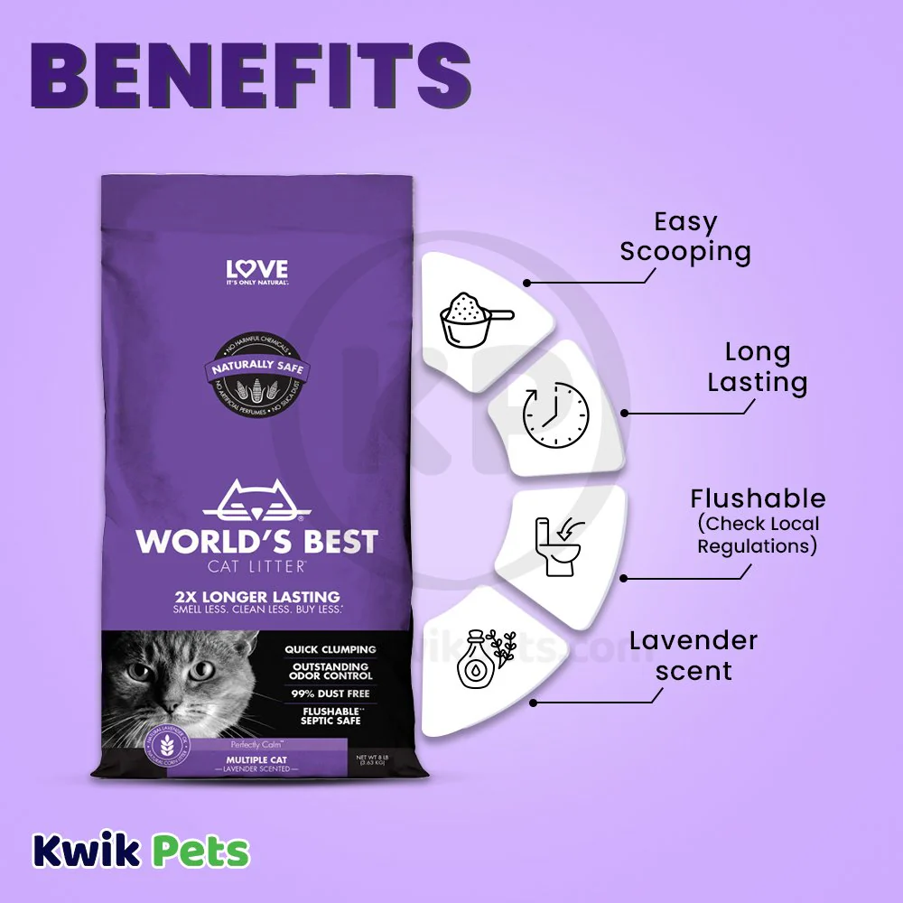 World's Best Cat Litter Multiple Cat Lavender Scented Formula 8-lb - Image 3