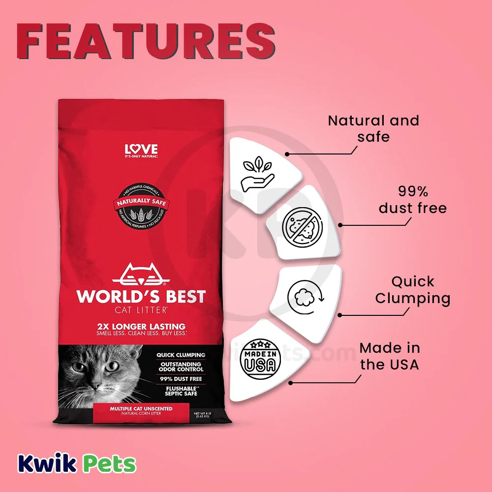 World's Best Cat Litter Multiple Cat Unscented Formula 8-lb - Image 3