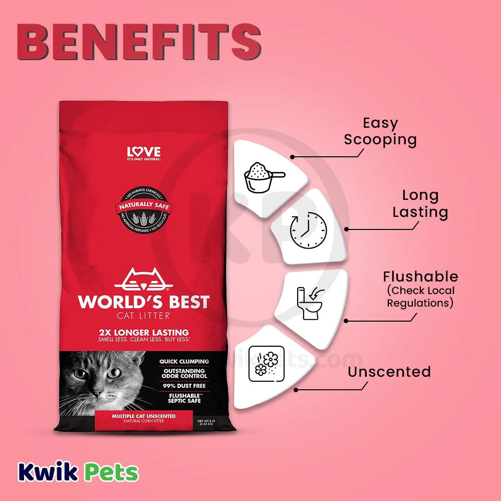 World's Best Cat Litter Multiple Cat Unscented Formula 8-lb - Image 4