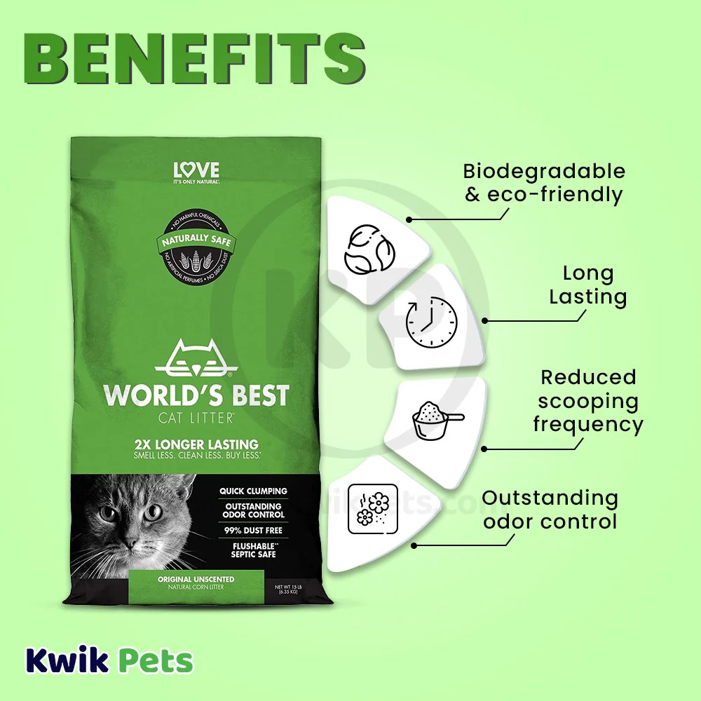 World's Best Cat Litter Original Unscented Formula 15-lb - Image 4