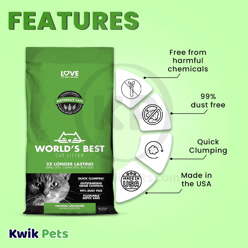 World's Best Cat Litter Original Unscented Formula 8-lb - Image 3