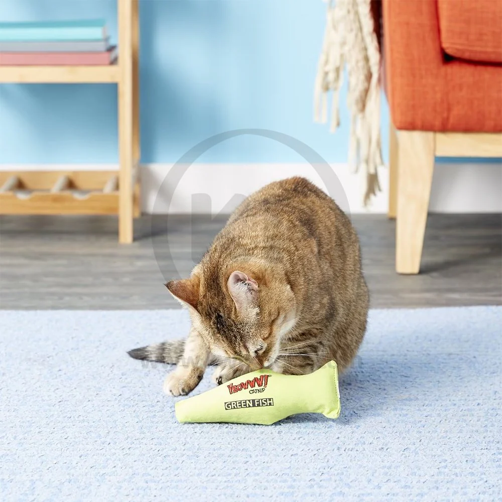 Yeowww! Fish Catnip Cat Toy Green 7-in - Image 5