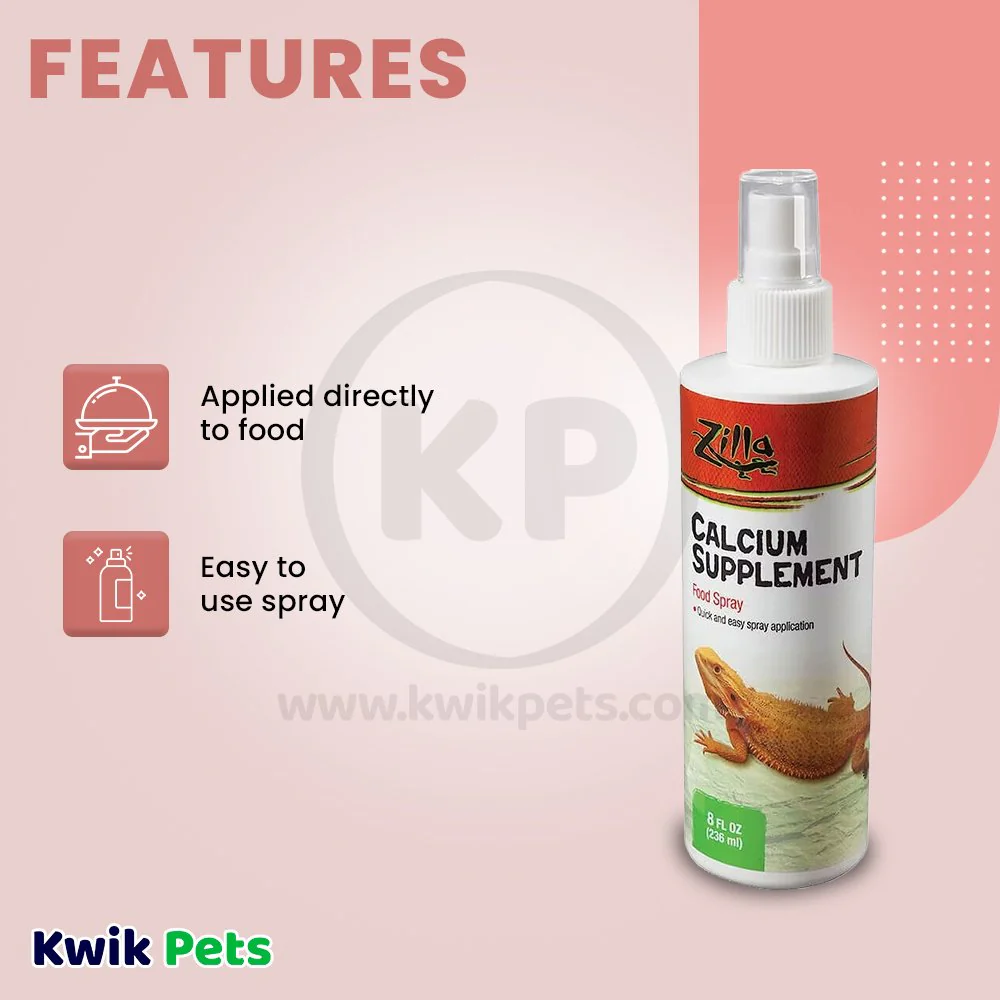 Zilla Calcium Food Spray Reptile Supplement 8-oz - Image 3