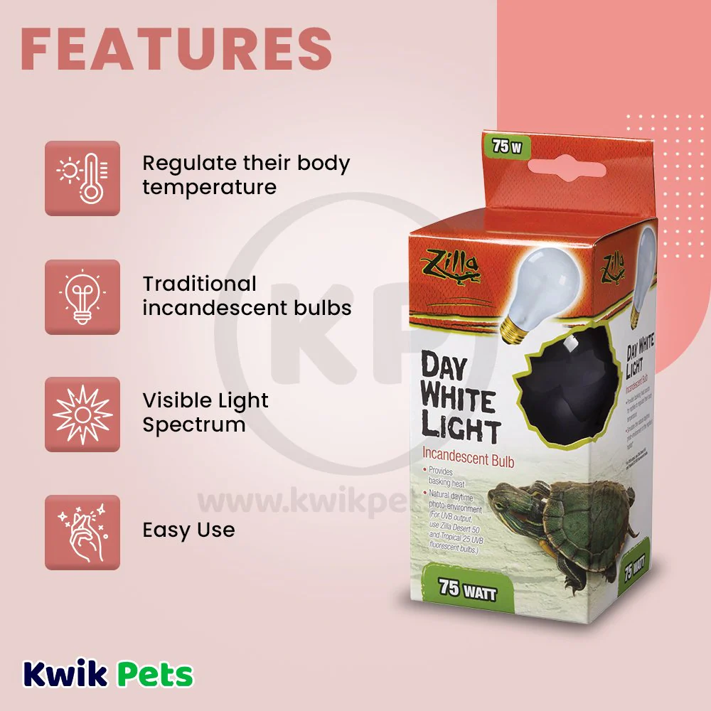 Zilla Day White Light Incandescent Bulb 75W - Image 2