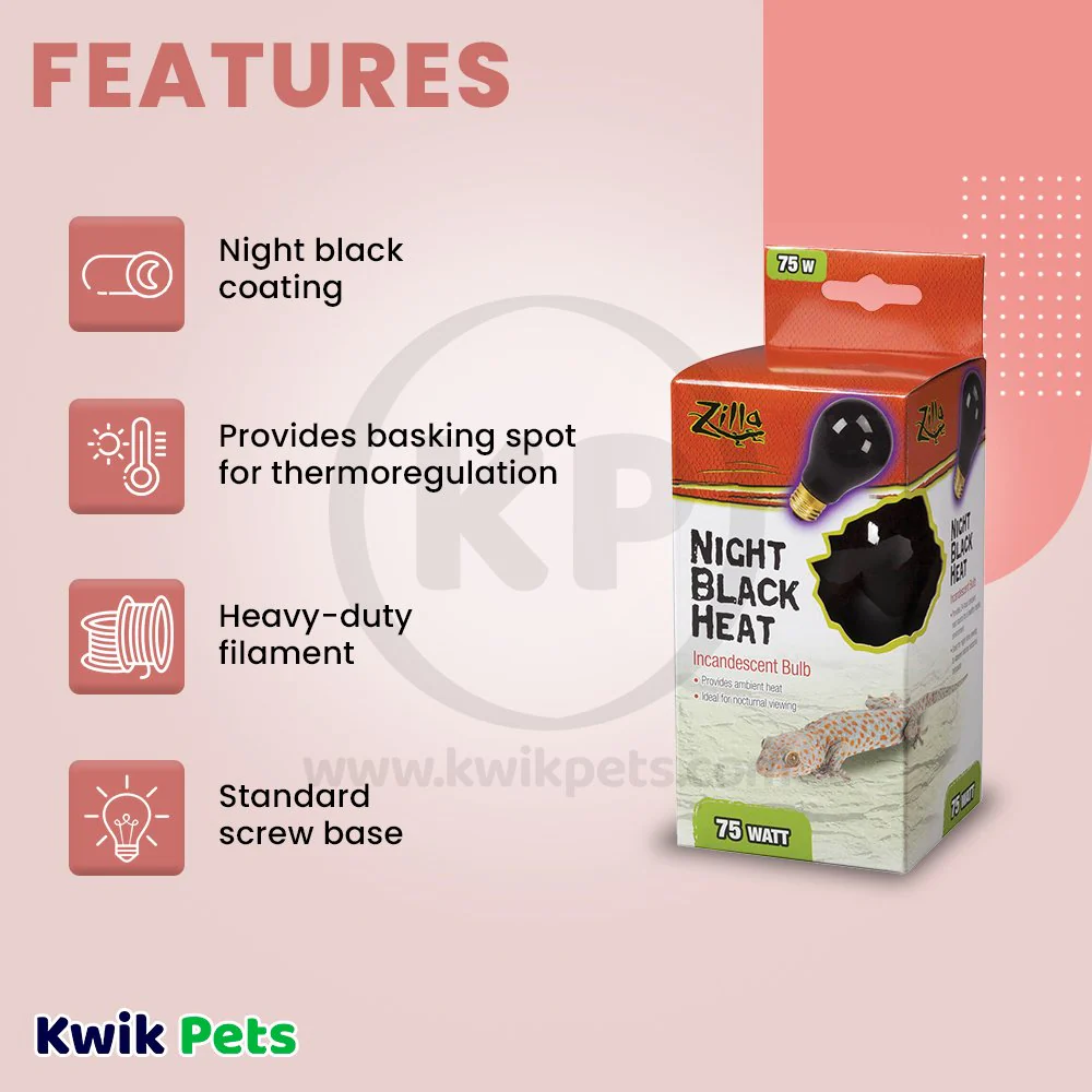 Zilla Night Black Heat Incandescent Bulb 75W - Image 2