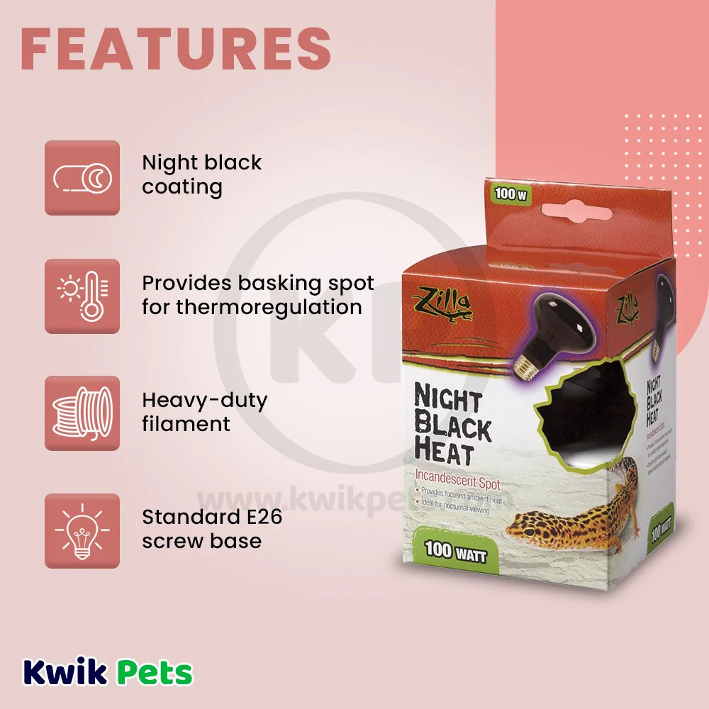 Zilla Night Black Heat Incandescent Spot Bulb 100W - Image 2