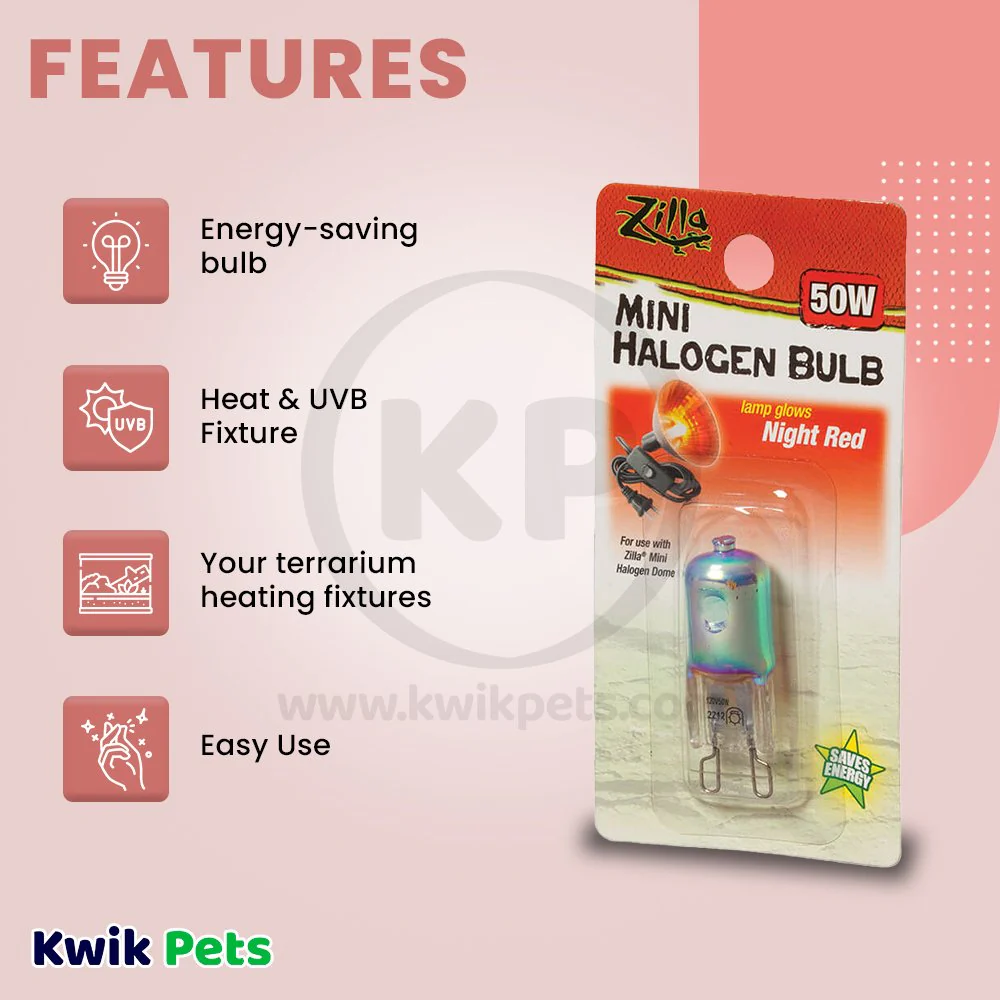 Zilla Night Red Light & Heat Mini Halogen Bulb 50W - Image 2