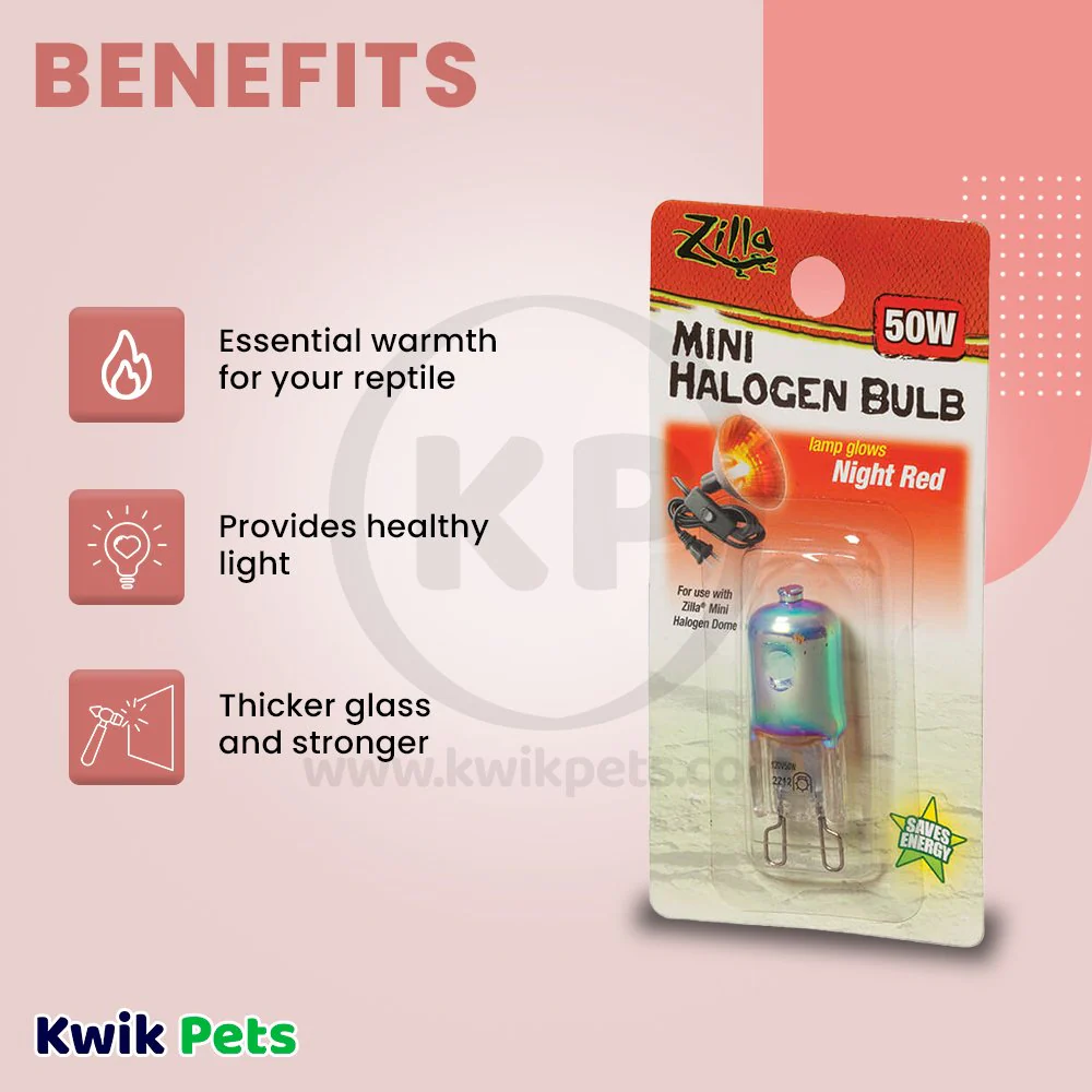 Zilla Night Red Light & Heat Mini Halogen Bulb 50W - Image 3