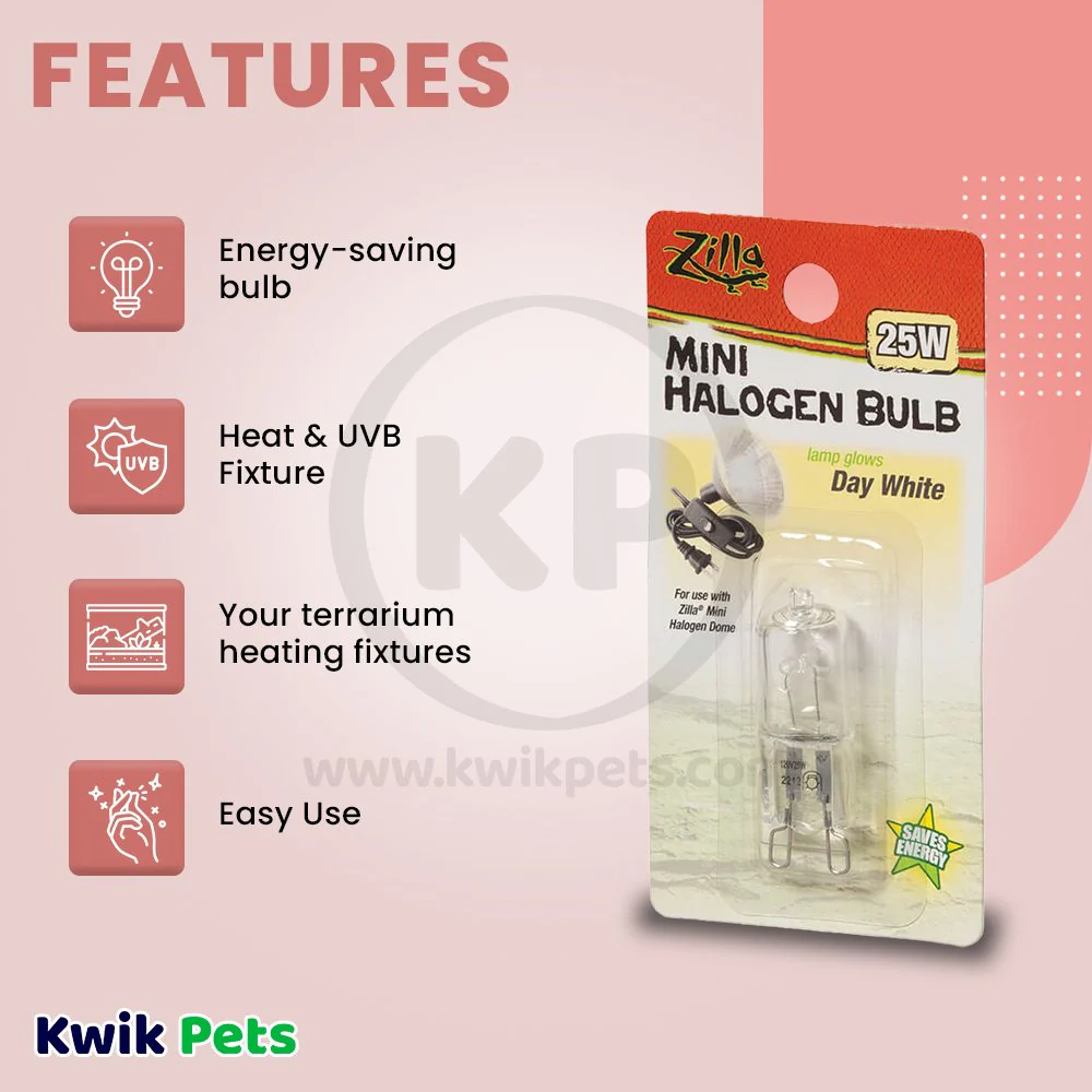 Zilla Day White Light & Heat Mini Halogen Bulb 25W - Image 2
