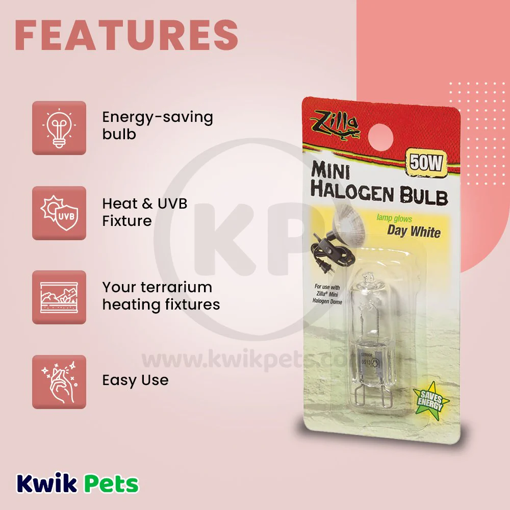 Zilla Day White Light & Heat Mini Halogen Bulb 50W - Image 2