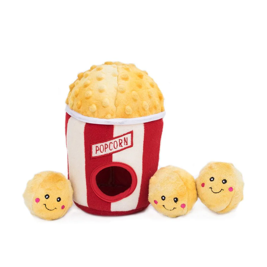 ZippyPaws Zippy Burrow Popcorn Bucket Plush Dog Toy Medium