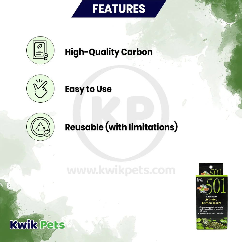 Zoo Med TC-701 Turtle Clean 15/30 Activated Carbon Filter Insert Media - Image 2