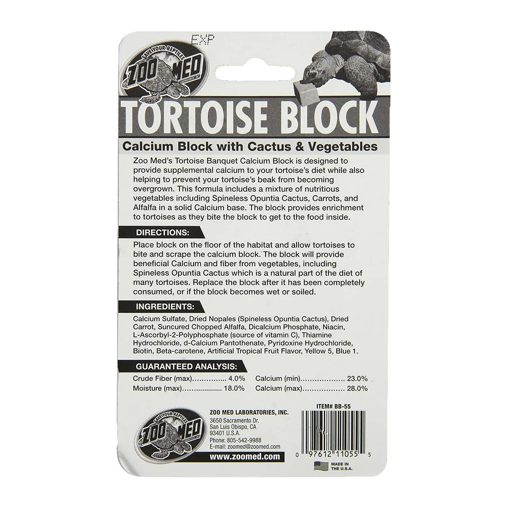 Zoo Med Banquet Tortoise Calcium Block with Cactus & Vegetables Large 5-oz - Image 2