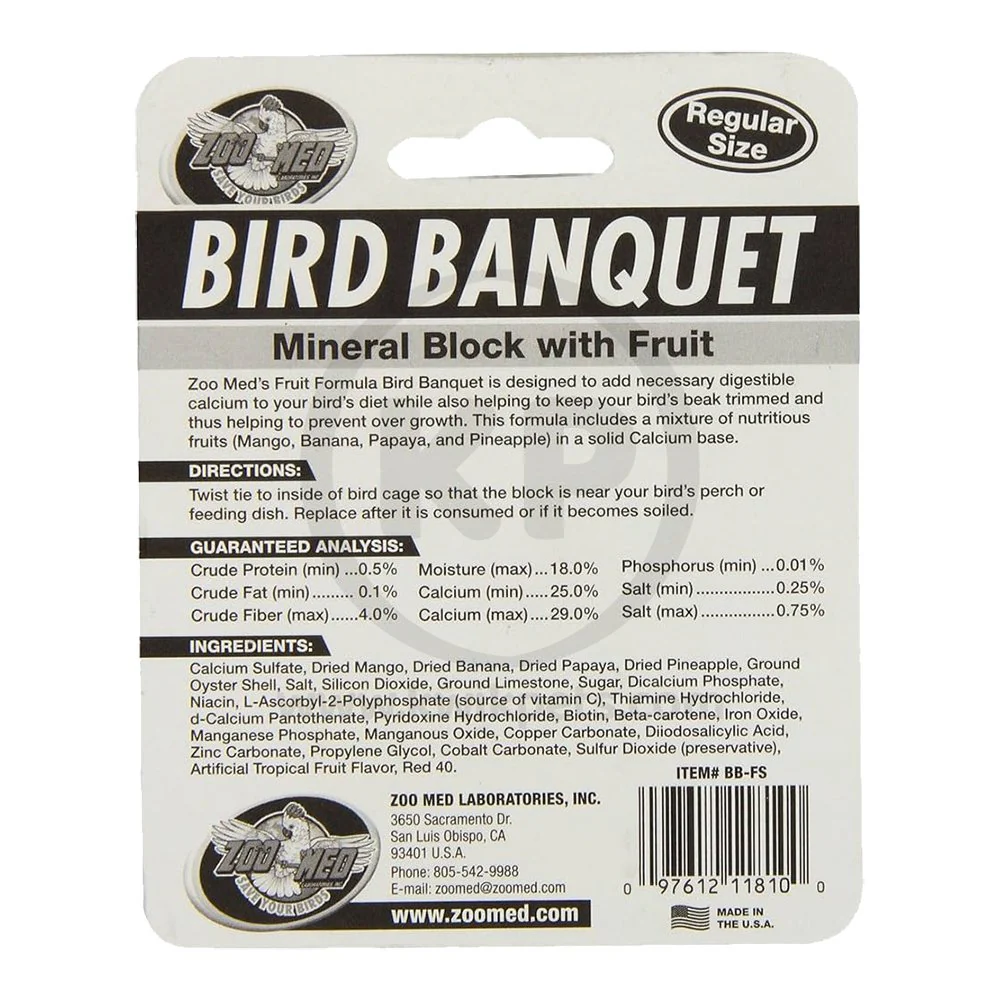 Zoo Med Bird Banquet Fruit Formula Mineral Block Pink Small 1-oz - Image 2