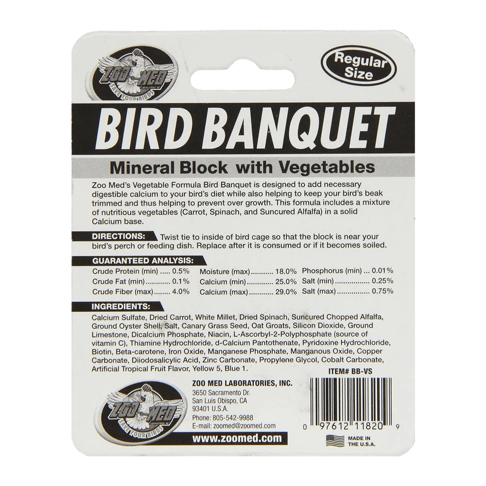 Zoo Med Bird Banquet Vegetable Formula Mineral Block Green Small 1-oz - Image 2