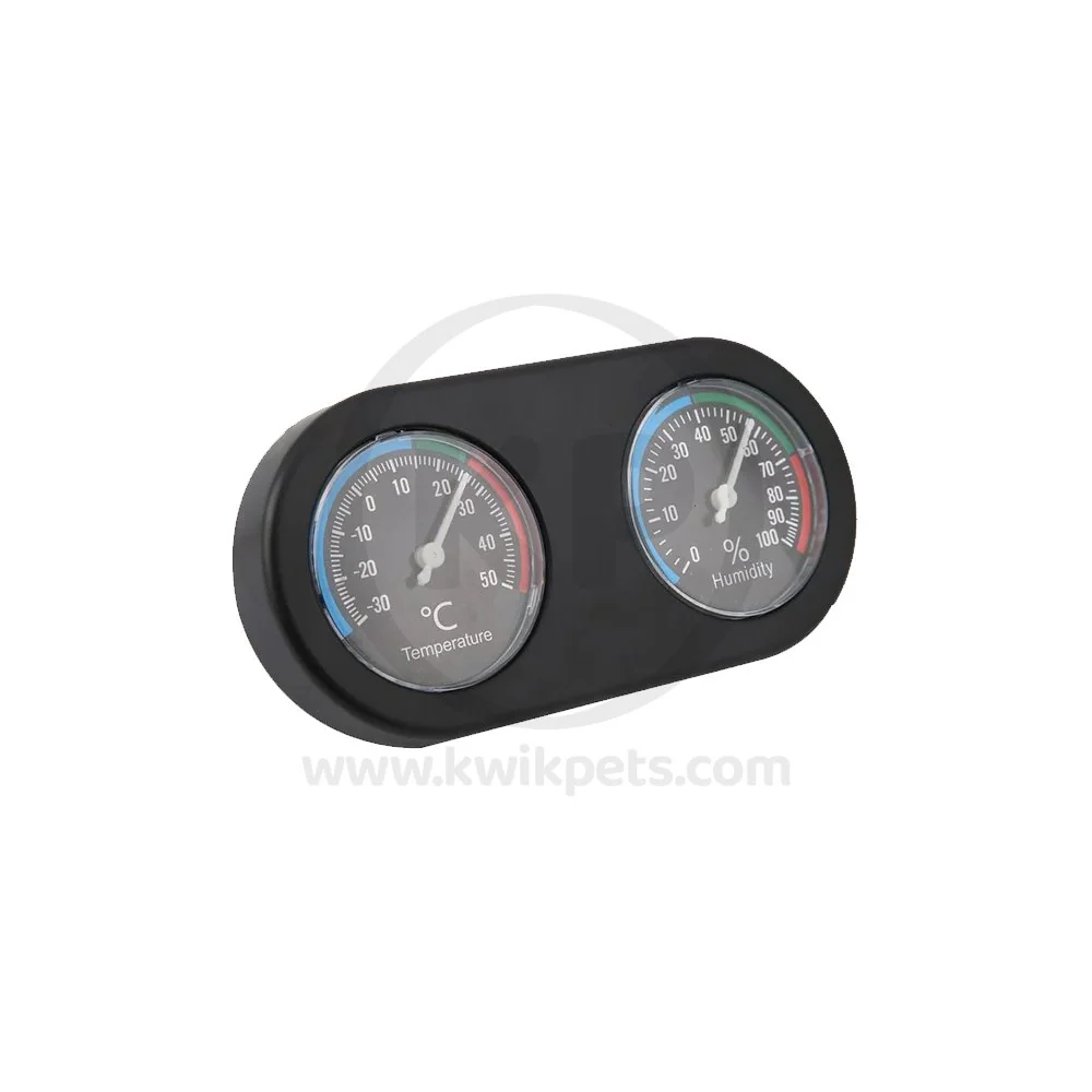 Zoo Med Dual Analog Terrarium Thermometer & Humidity Gauge Black - Image 3