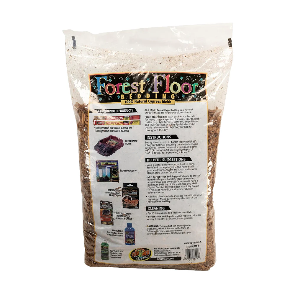 Zoo Med Forest Floor Natural Cypress Mulch Bedding Substrate Brown 8 Quarts - Image 2