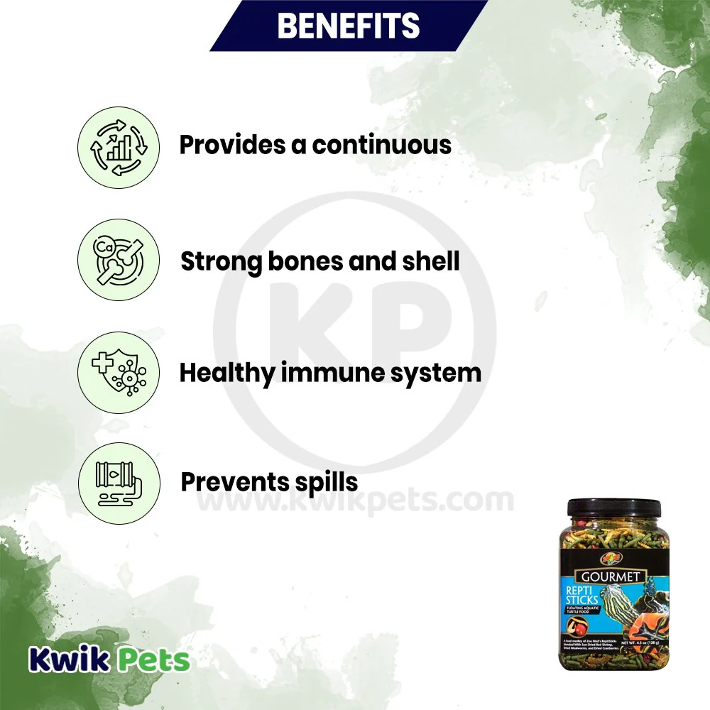 Zoo Med Gourmet Reptisticks Floating Aquatic Turtle Dry Food 4.5-oz - Image 3