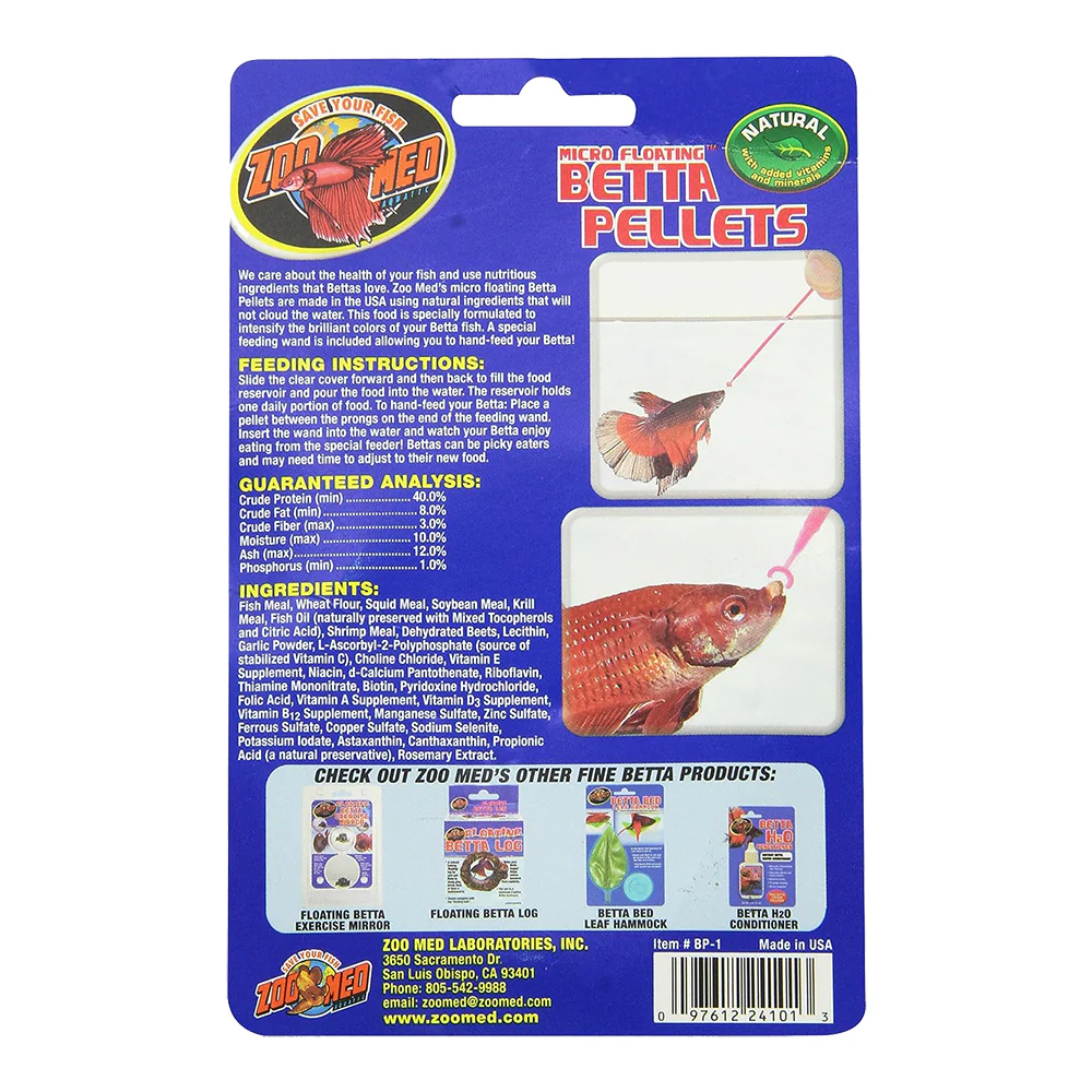 Zoo Med Micro Floating Betta Pellet Fish Food 0.15-oz - Image 2