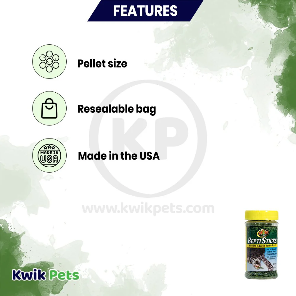 Zoo Med Reptisticks Floating Aquatic Turtle Dry Food 1-oz - Image 2
