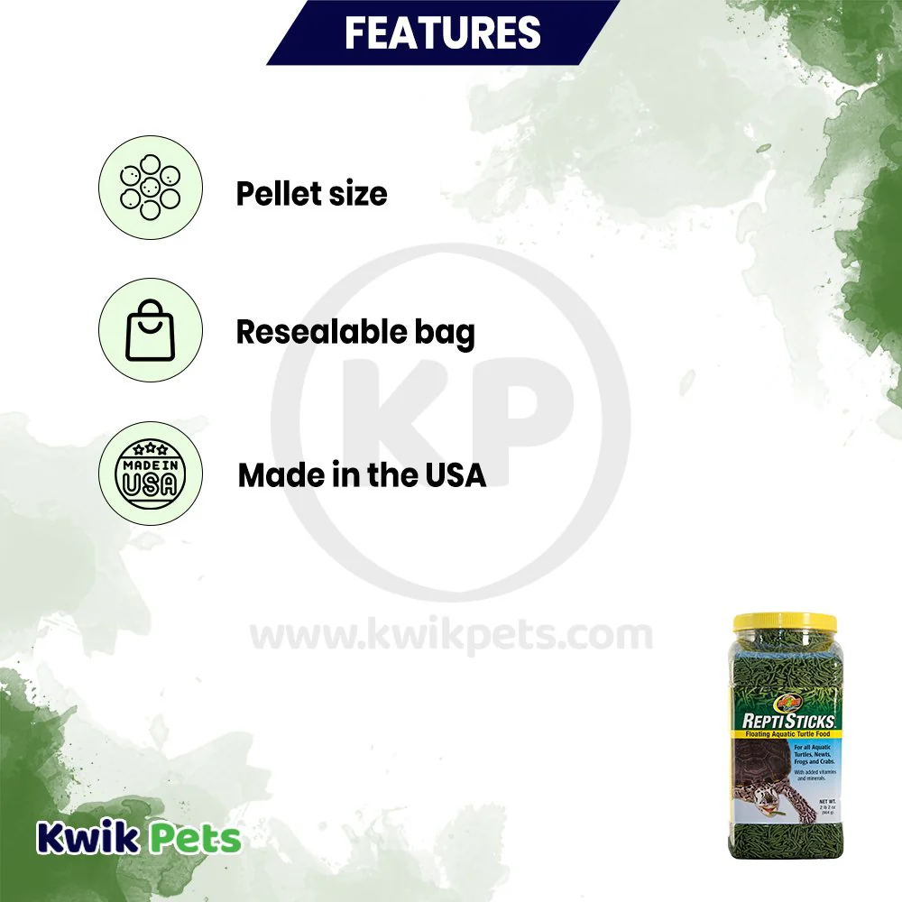Zoo Med Reptisticks Floating Aquatic Turtle Dry Food 2.2-lb - Image 2