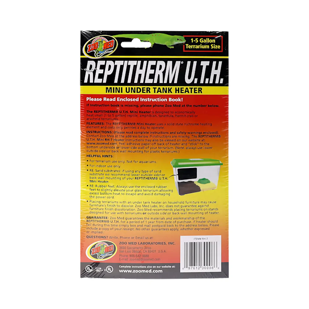 Zoo Med ReptiTherm Under Tank Heater (U.T.H) 4W 4 in X 5 in Mini - Image 2