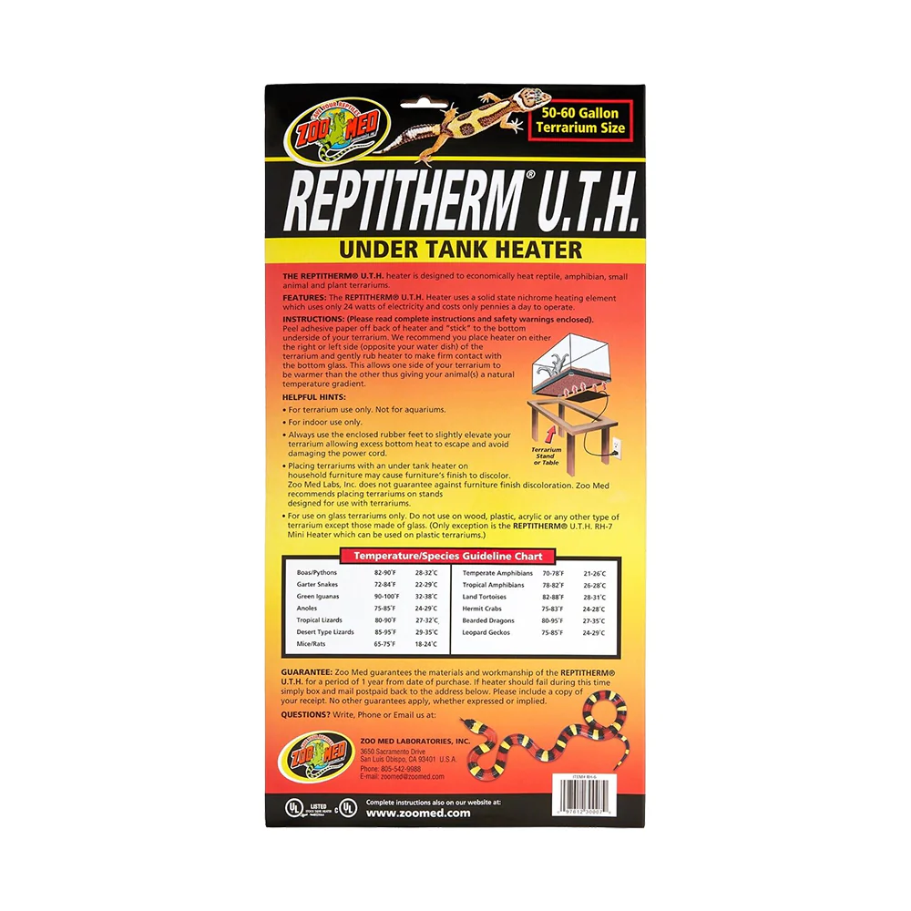 Zoo Med ReptiTherm Under Tank Heater (U.T.H) 24W 8 in X 18 in Large - Image 2