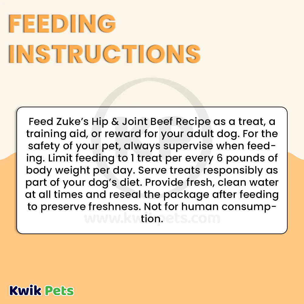 Zuke’s Hip & Joint Soft & Chewy Dog Treats Beef Recipe 1-lb - Image 6