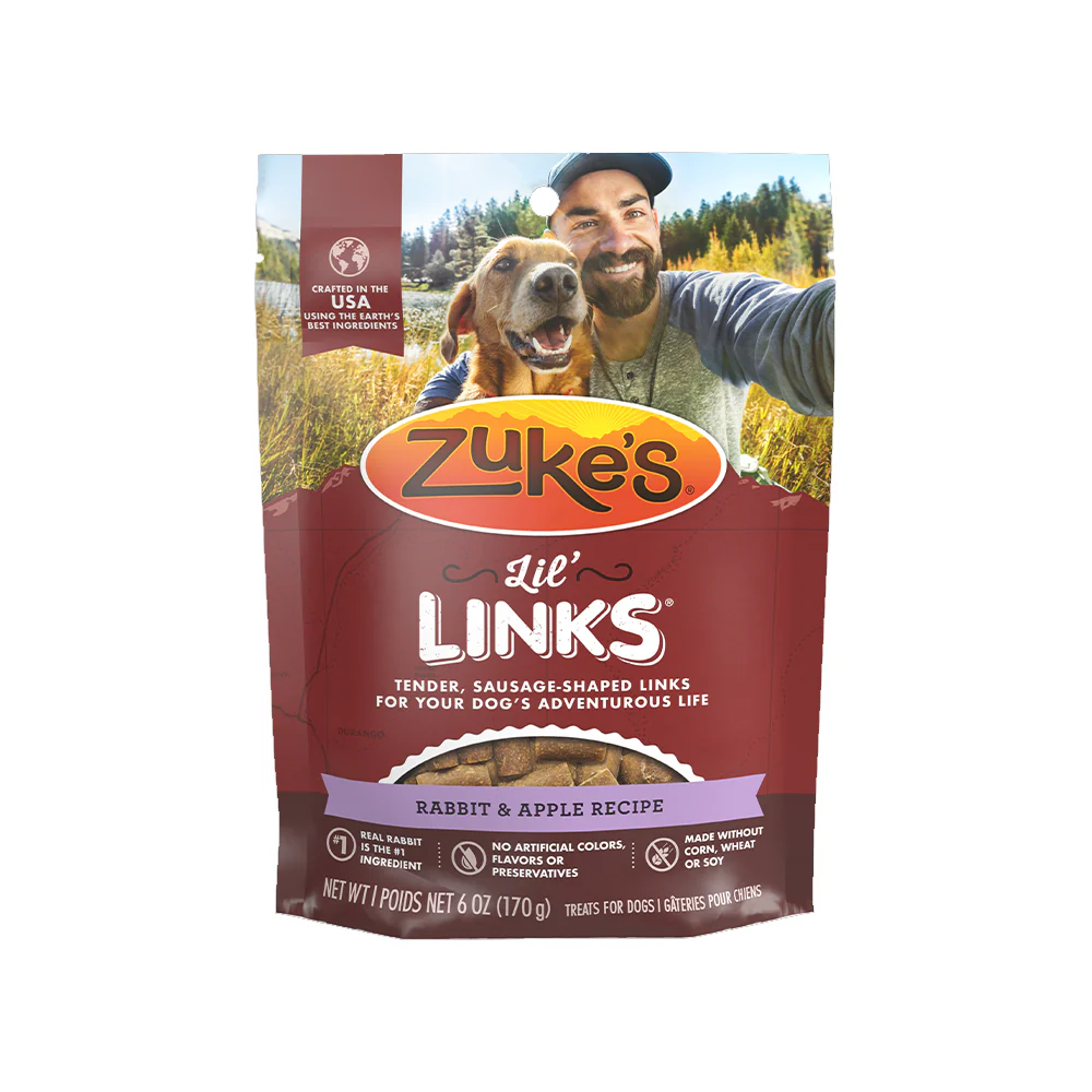 Zuke's Lil Links Soft & Chewy Dog Treats Rabbit & Apple Recipe 6-oz