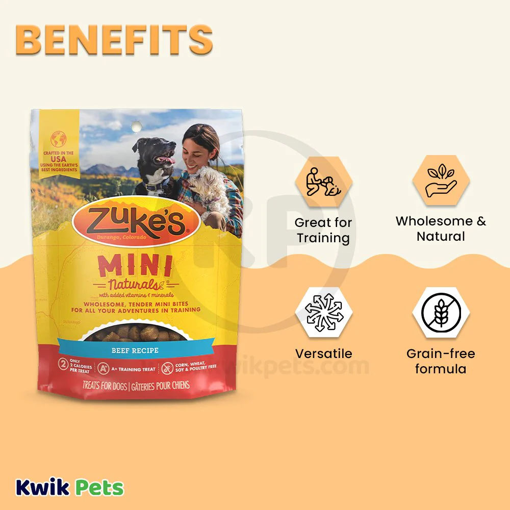 Zuke's Mini Naturals Training Dog Treats Beef Recipe 6-oz - Image 3