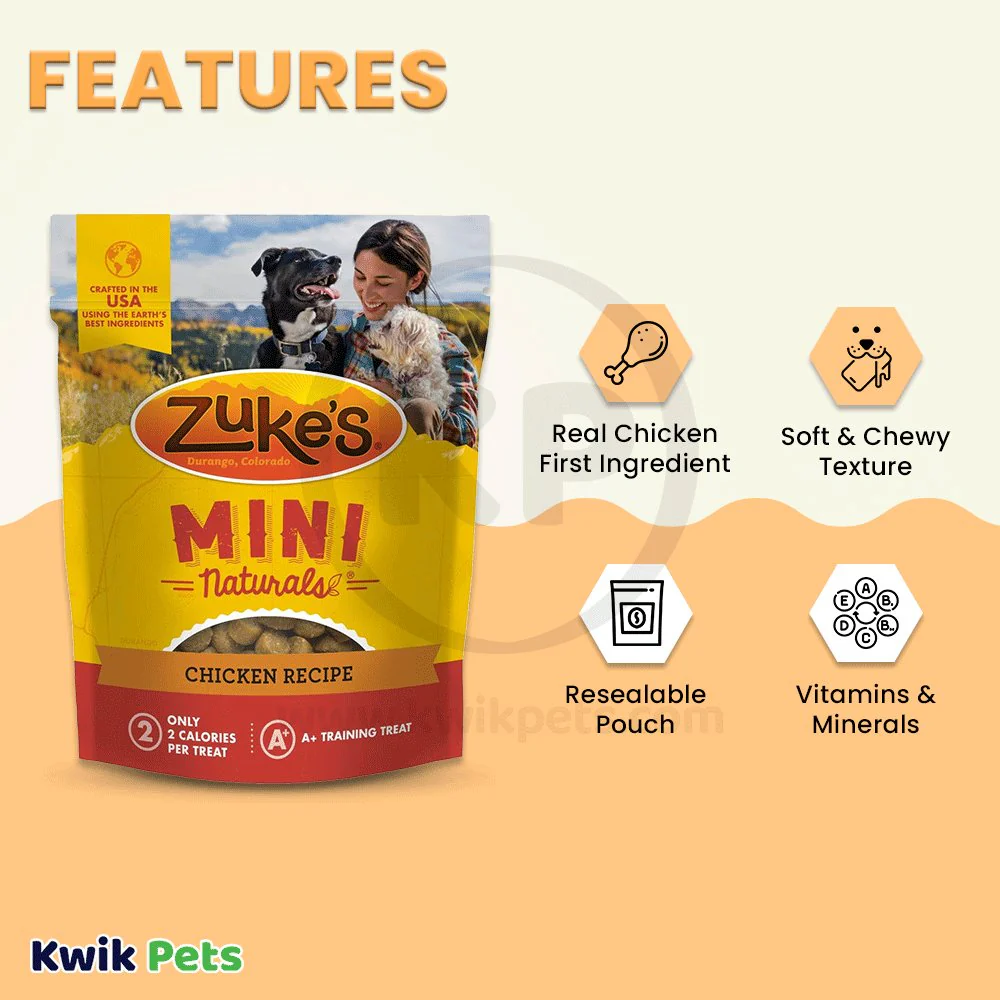 Zuke's Mini Naturals Training Dog Treats Chicken Recipe 6-oz - Image 3