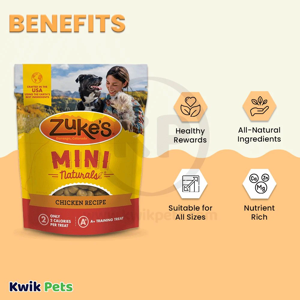 Zuke's Mini Naturals Training Dog Treats Chicken Recipe 6-oz - Image 4