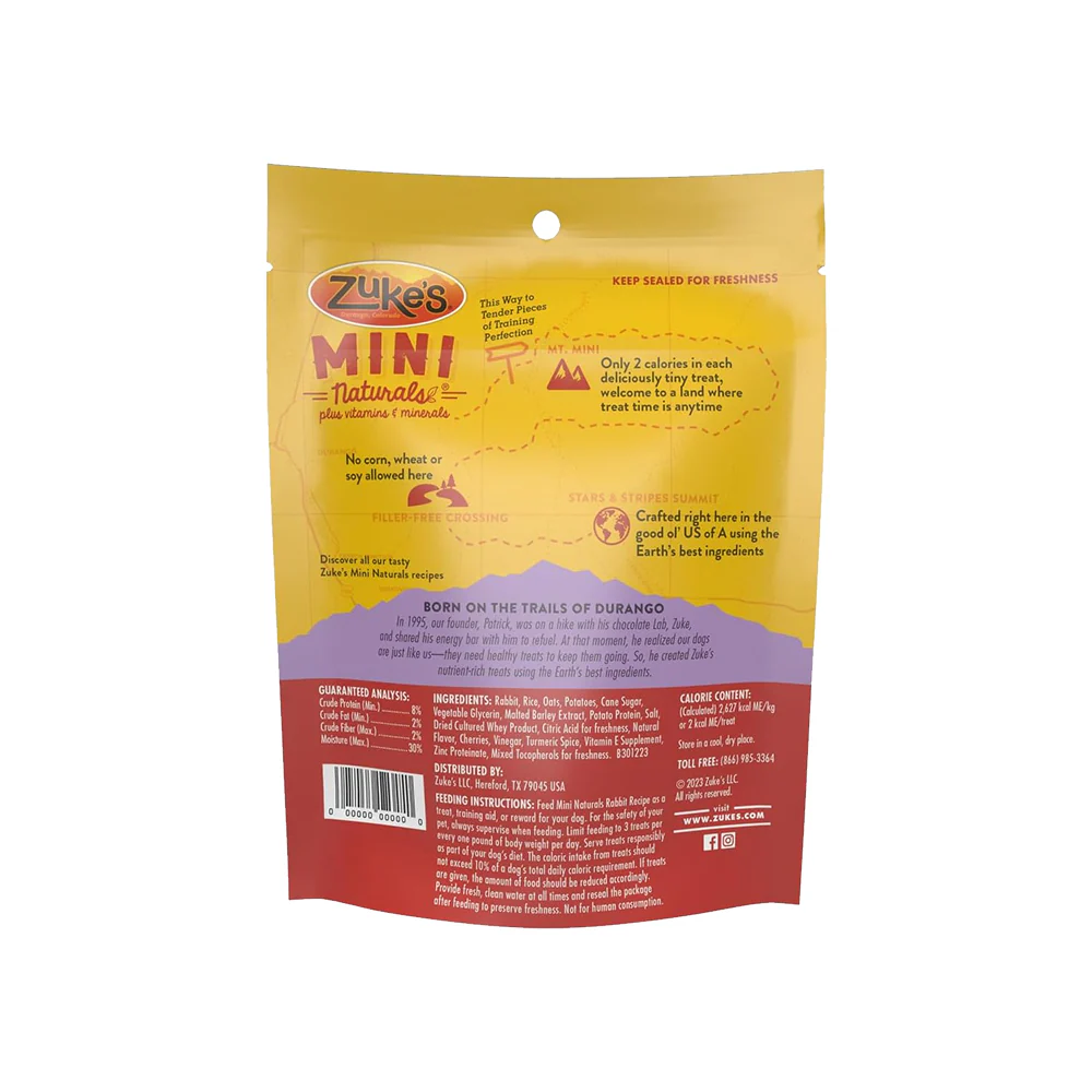 Zuke's Mini Naturals Training Dog Treats Rabbit Recipe 6-oz - Image 2