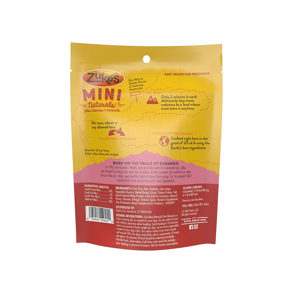 Zuke's Mini Naturals Training Dog Treats Pork Recipe 6-oz - Image 2