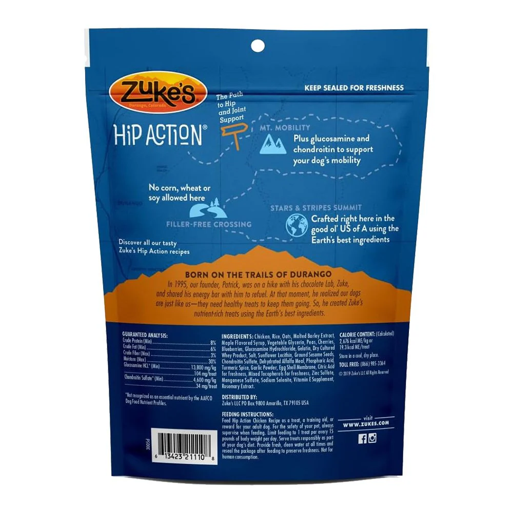 Zuke's Hip Action Soft & Chewy Dog Treats Chicken Recipe 6-oz - Image 2