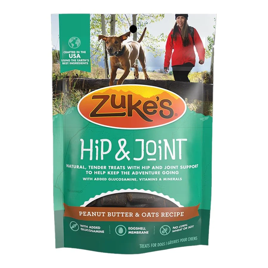 Zuke's Hip & Joint Soft & Chewy Dog Treats Peanut Butter & Oats Recipe 1-lb