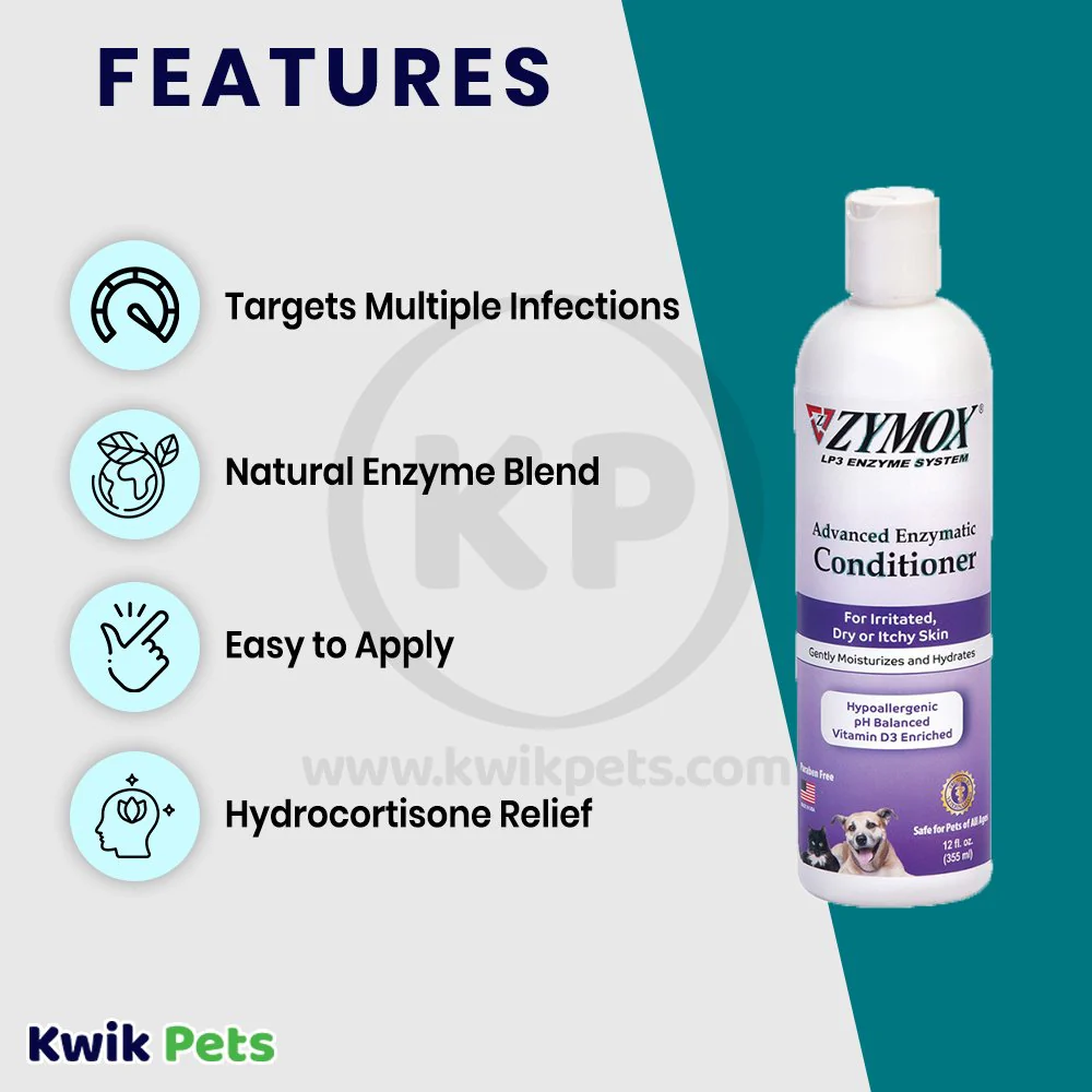 Zymox Advanced Enzymatic Conditioner for Dry or Itchy Skin 12-oz - Image 2