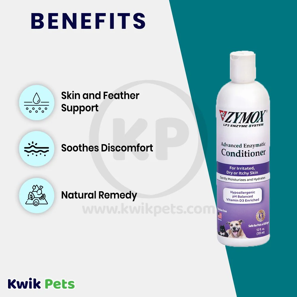 Zymox Advanced Enzymatic Conditioner for Dry or Itchy Skin 12-oz - Image 3