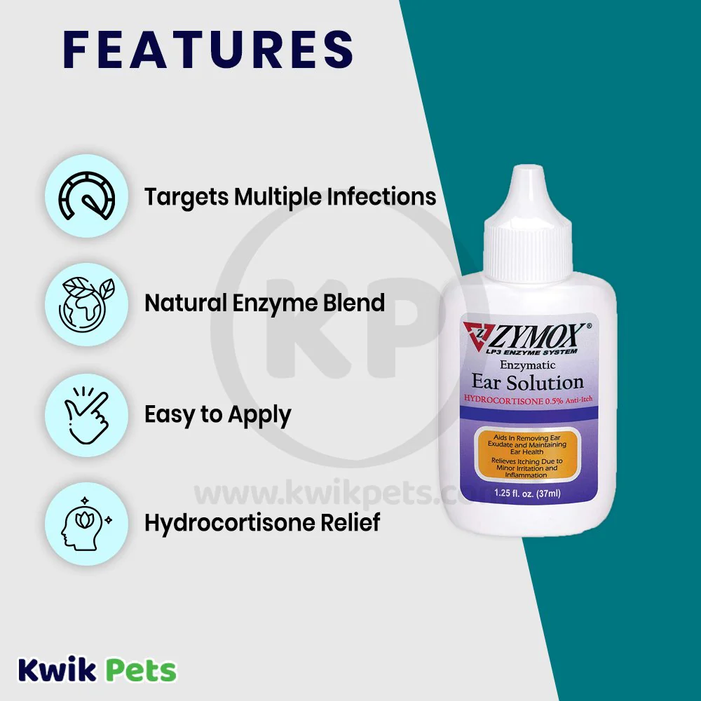 Zymox Ear Solution with .5% hydrocortisone 1.25-oz - Image 3
