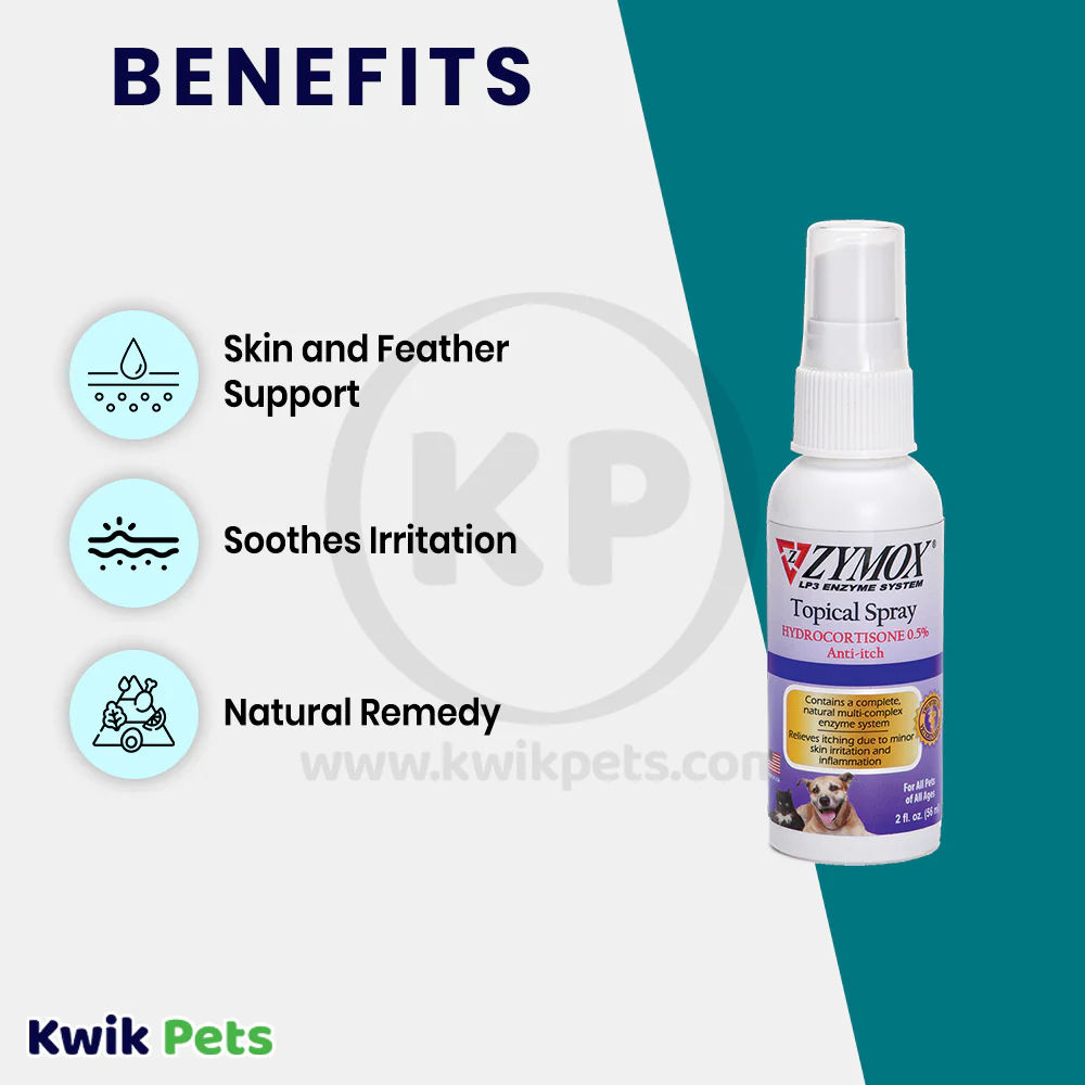 Zymox Topical Spray with 0.5% Hydrocortisone for Dogs & Cats 2-oz - Image 3