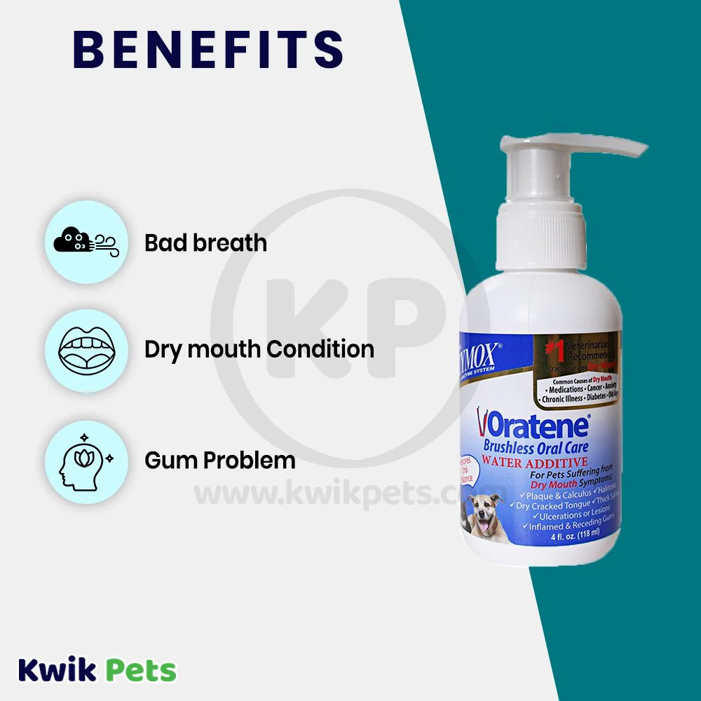 Zymox Oratene Brushless Enzymatic Oral Care Therapy Water Additive Bottle for Dogs & Cats 4-oz - Image 3